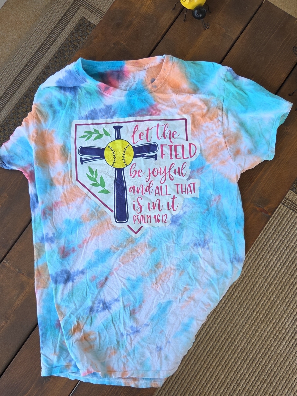 Kids Tie-Dye Softball Graphic Tee - Multi